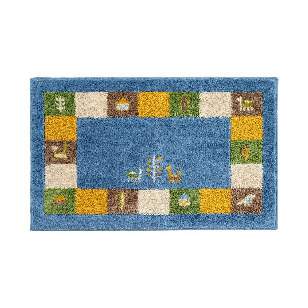 オカ コーナー吸着 玄関マット シエラ 洗える 滑り止め ギャベ柄 おしゃれ 風水 抗菌 防臭 日本製