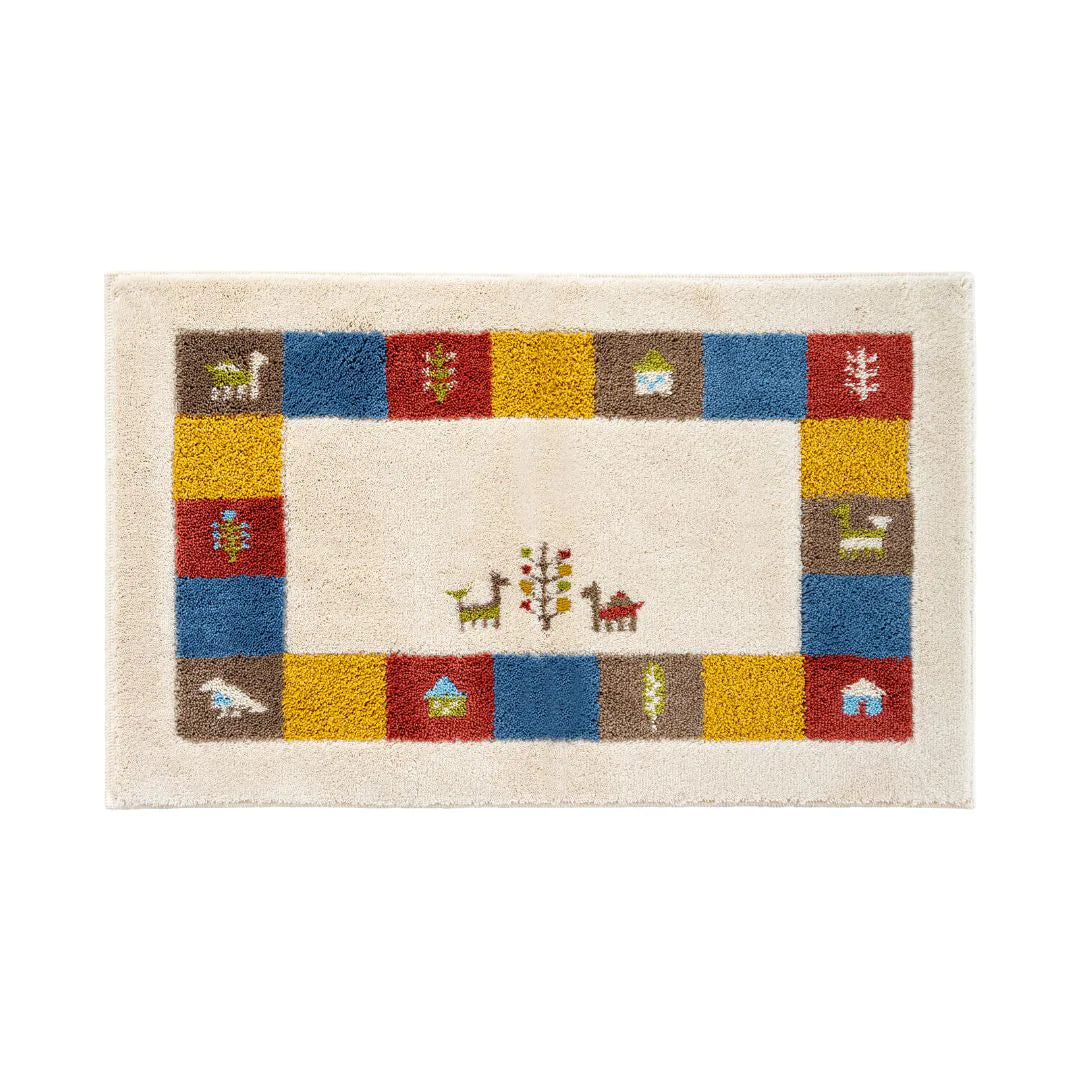 オカ コーナー吸着 玄関マット シエラ 洗える 滑り止め ギャベ柄 おしゃれ 風水 抗菌 防臭 ロボット掃除機 日本製