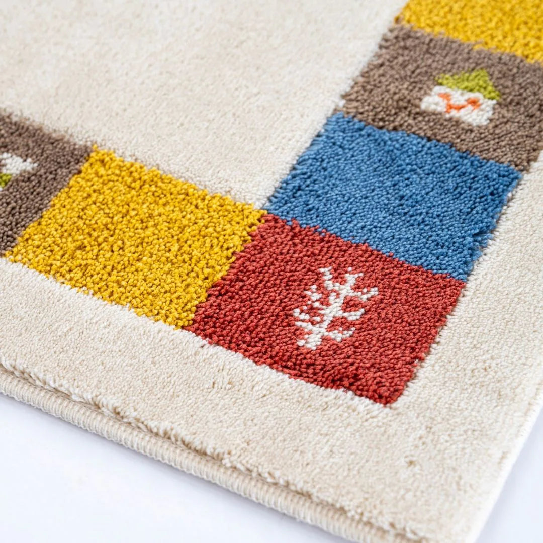 オカ コーナー吸着 玄関マット シエラ 洗える 滑り止め ギャベ柄 おしゃれ 風水 抗菌 防臭 ロボット掃除機 日本製