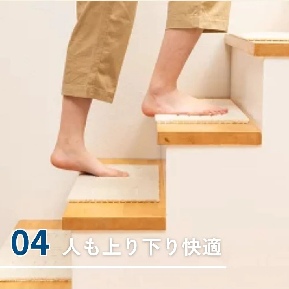 【5枚セット】オカ ピタぺトモ ミニサイズ 22×45 階段マット ペット ラグ  吸着マット クッション性 洗える ズレない 滑り止め 犬 猫 日本製