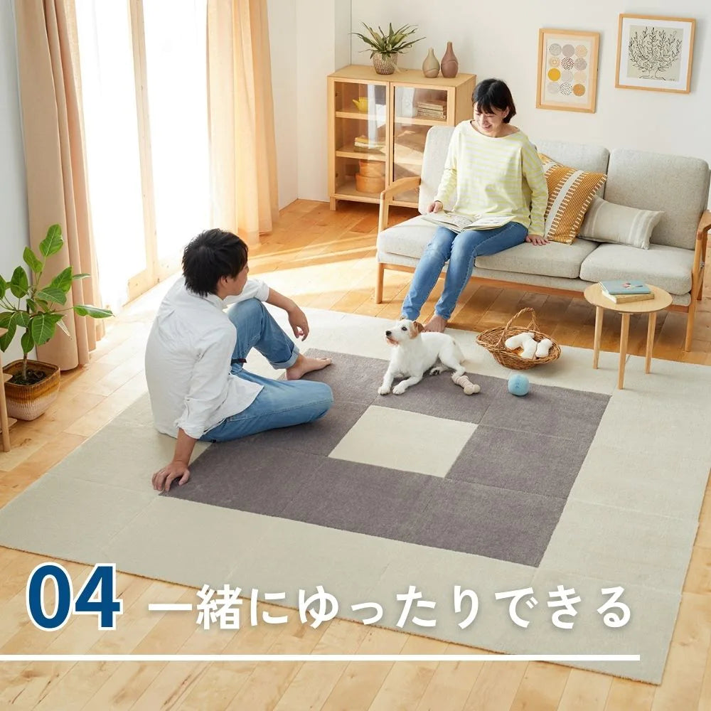 【お得な2枚セット】オカ ピタぺトモ 45×45 ペット ラグ  ジョイントマット 吸着マット 正方形 洗える ズレない 滑り止め 犬 猫 廊下敷き 玄関マット 日本製