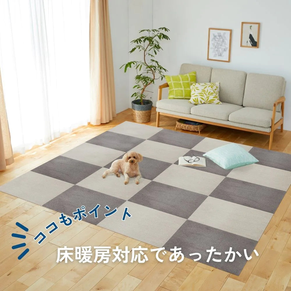 【お得な2枚セット】オカ ピタぺトモ 45×45 ペット ラグ  ジョイントマット 吸着マット 正方形 洗える ズレない 滑り止め 犬 猫 廊下敷き 玄関マット 日本製