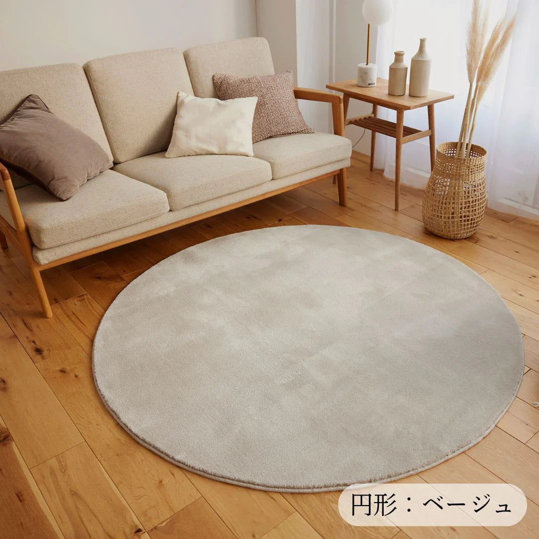 スミノエ HAKU ハク 丸型 ラグ ナイロン ポリエステル 防炎 消臭 オールシーズン 滑り止め 選べる円形4サイズ ホットカーペット・床暖房OK 日本製