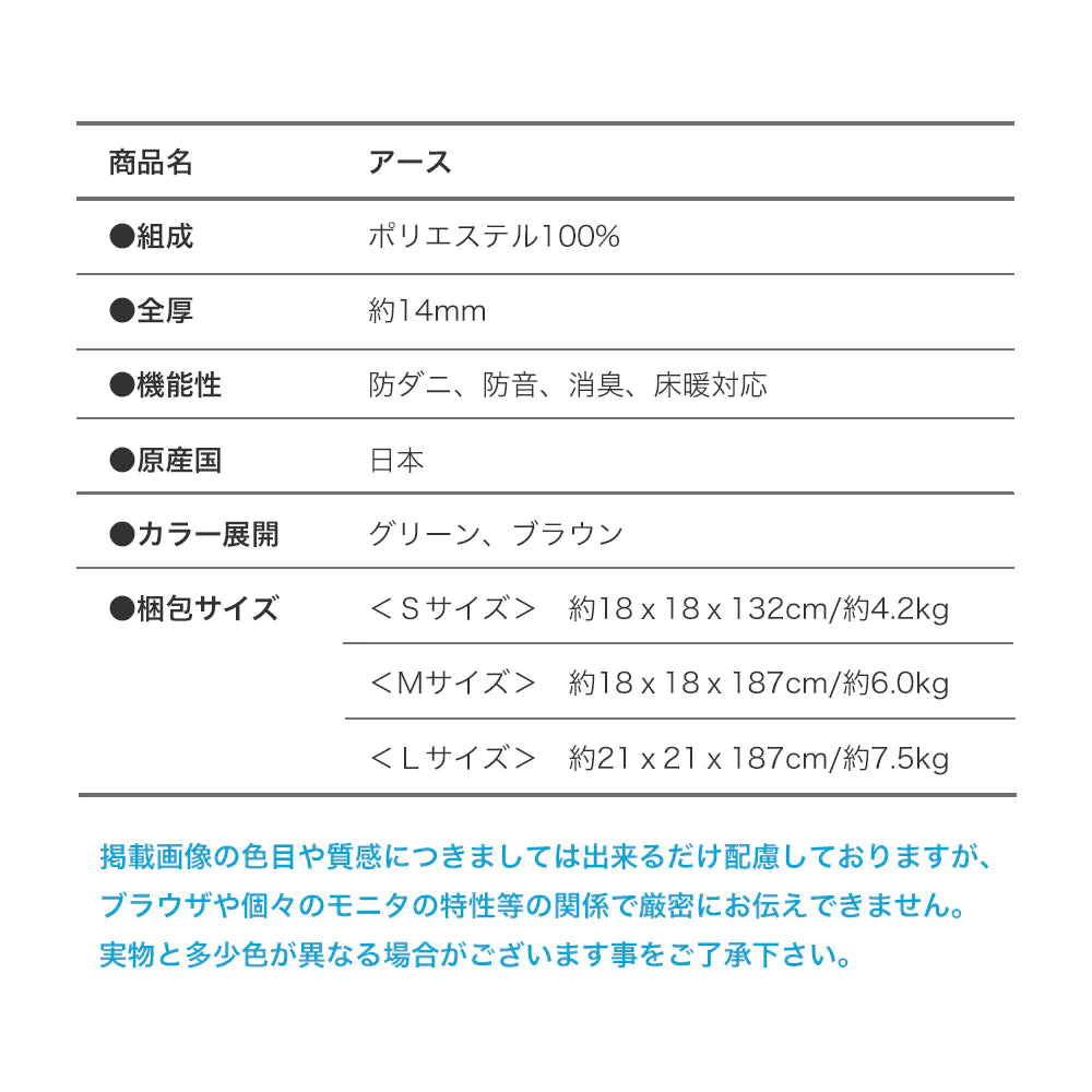 スミノエ earth アース ラグ ポリエステル100％ 防音 消臭 防ダニ ホットカーペット・床暖房OK 日本製