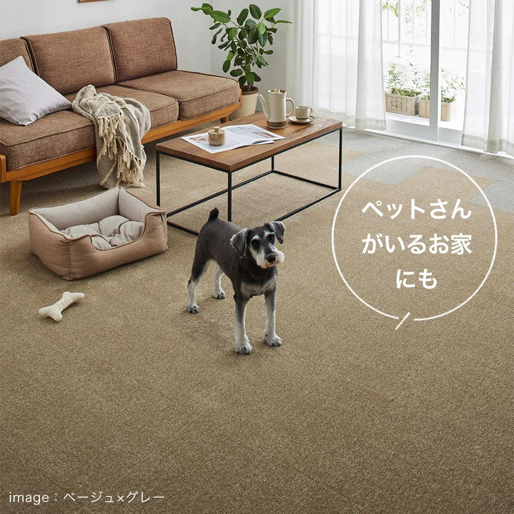 【10枚入/1箱】スミノエ タイルカーペット ソフトフィール カットパイル 40×40 防音 ペット ラグ 犬 洗える 11㎜ 滑り止め床暖房OK 日本製