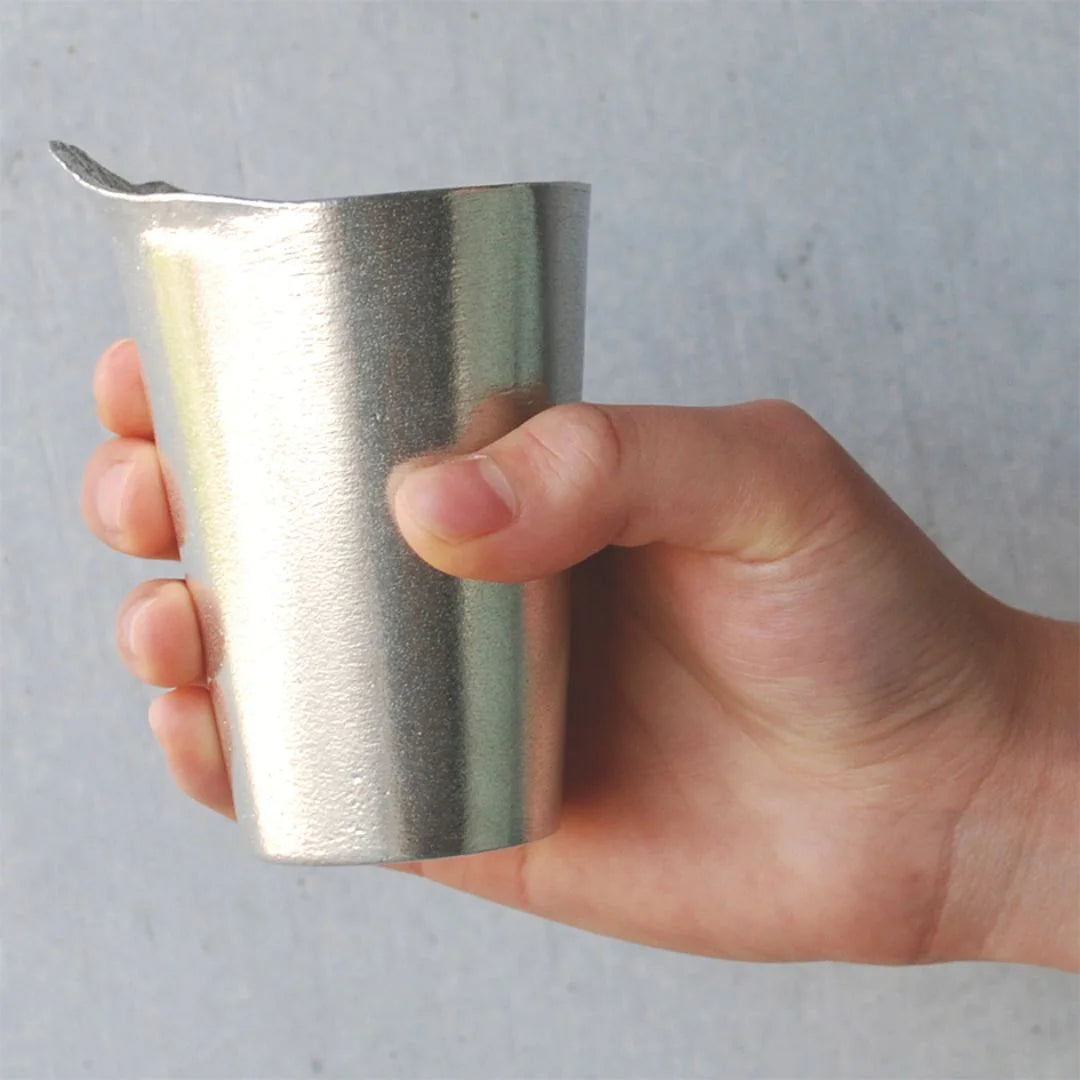ナガエ 銀雅堂 錫製 ビールグラス 泡雲 酒器 180ml (単品/2個セット) 富士山 雲海 割れない 日本製