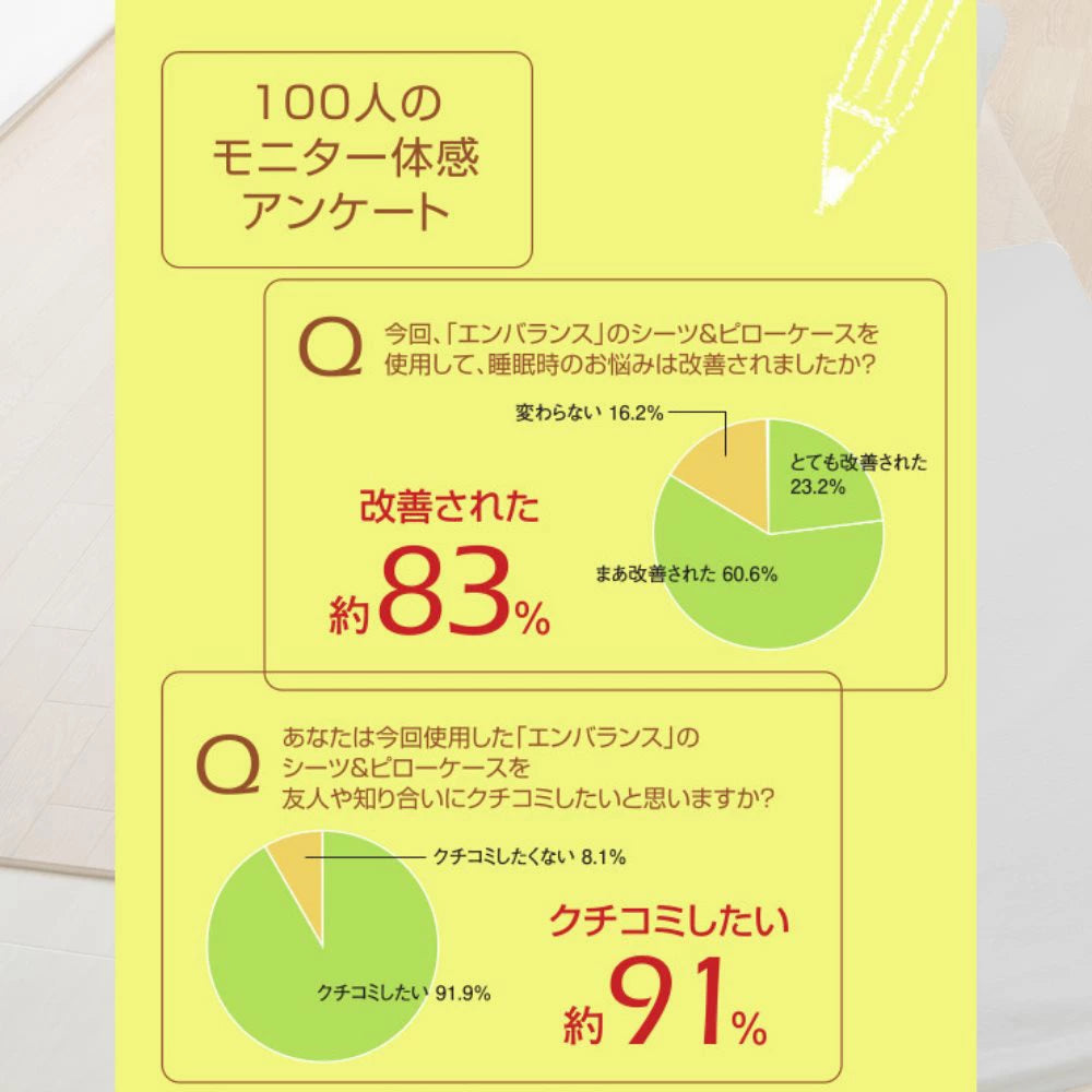 エンバランス ピローケース 寝具 枕カバー シングルサイズ（50 × 90cm) 洗濯機洗いOK