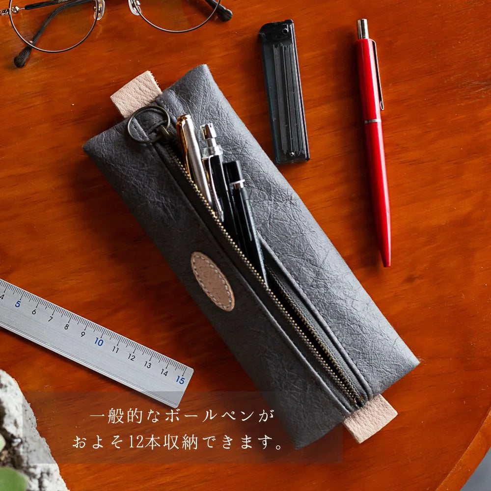 HALOP ハロップ 和紙と播州織のフラット ペンケース flat pencase 12本 ボールペン 筆箱 杉原紙 大人 シンプル おしゃれ 手作り 日本製