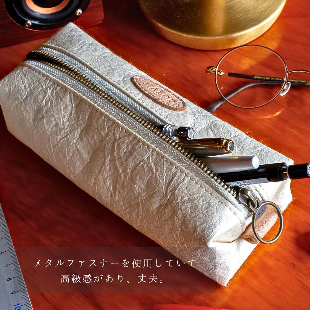 HALOP ハロップ 和紙と播州織のペンケース pencase 22本 ボールペン 筆箱 杉原紙 大人 学生 シンプル おしゃれ 手作り 日本製
