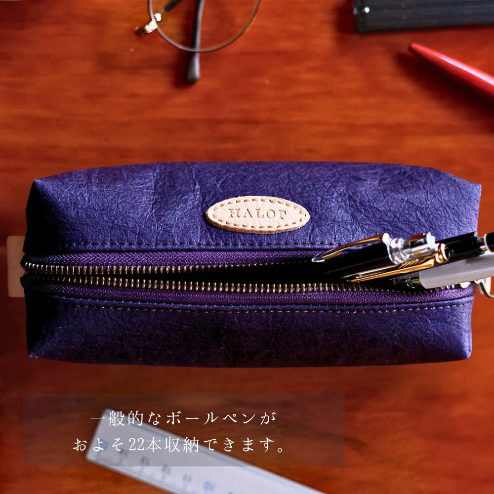 HALOP ハロップ 和紙と播州織のペンケース pencase 22本 ボールペン 筆箱 杉原紙 大人 学生 シンプル おしゃれ 手作り 日本製