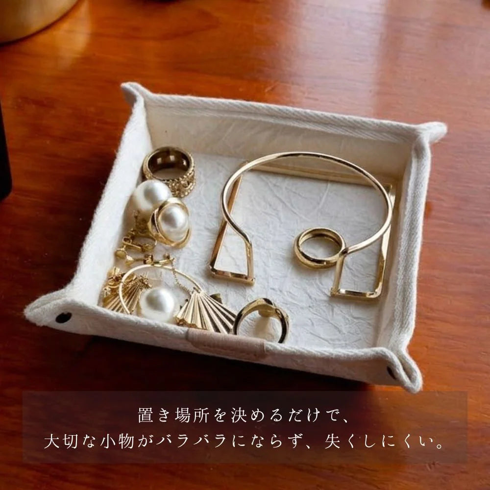 HALOP ハロップ 和紙のスクエアトレイ 11.5×11.5 小物入れ デスク周り アクセサリー収納 シンプル 杉原紙 おしゃれ 手作り 日本製