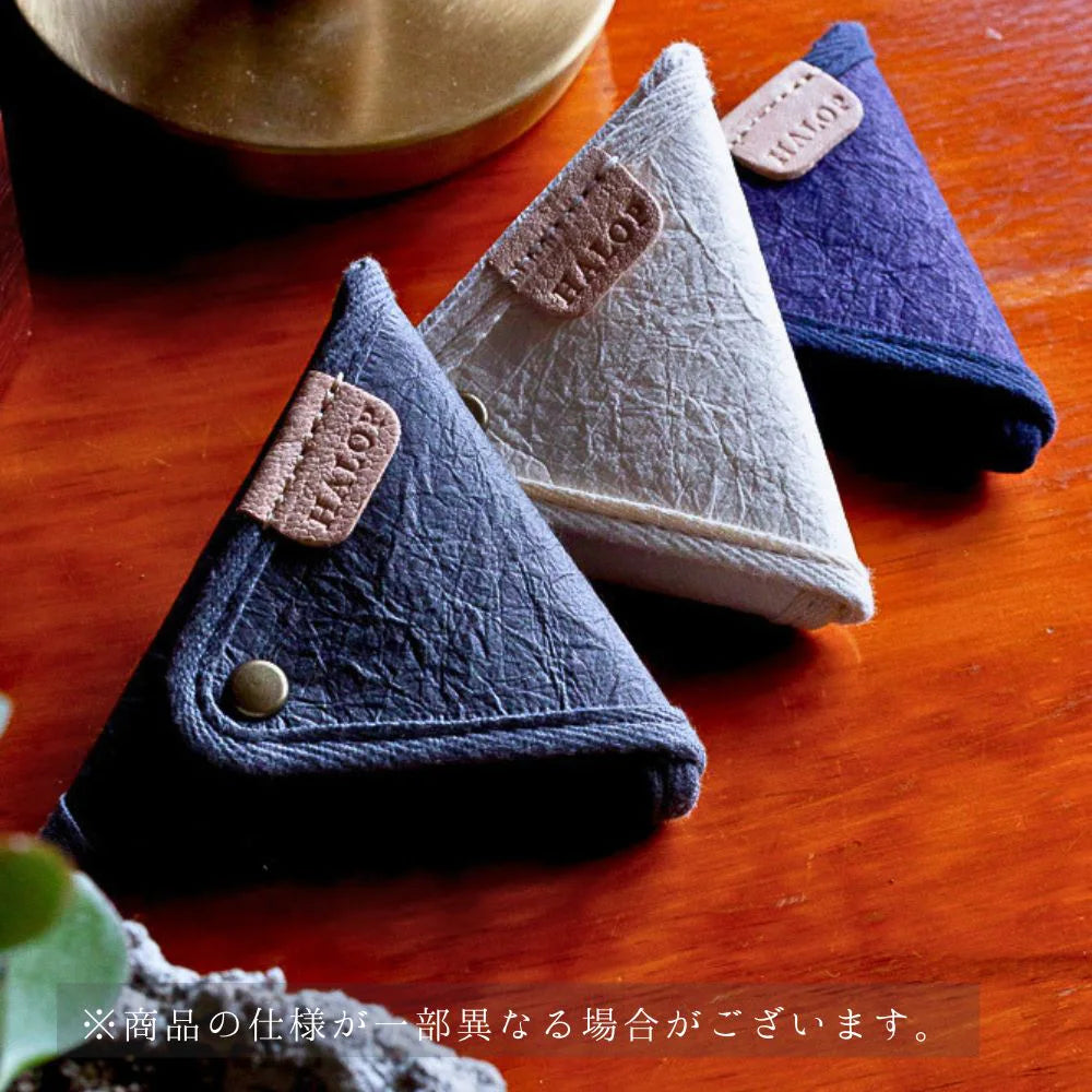 HALOP ハロップ 和紙と播州織のコインケース 三角 財布 小銭入れ コイン アクセサリー入れ 小物入れ シンプル 杉原紙 おしゃれ 手作り 日本製