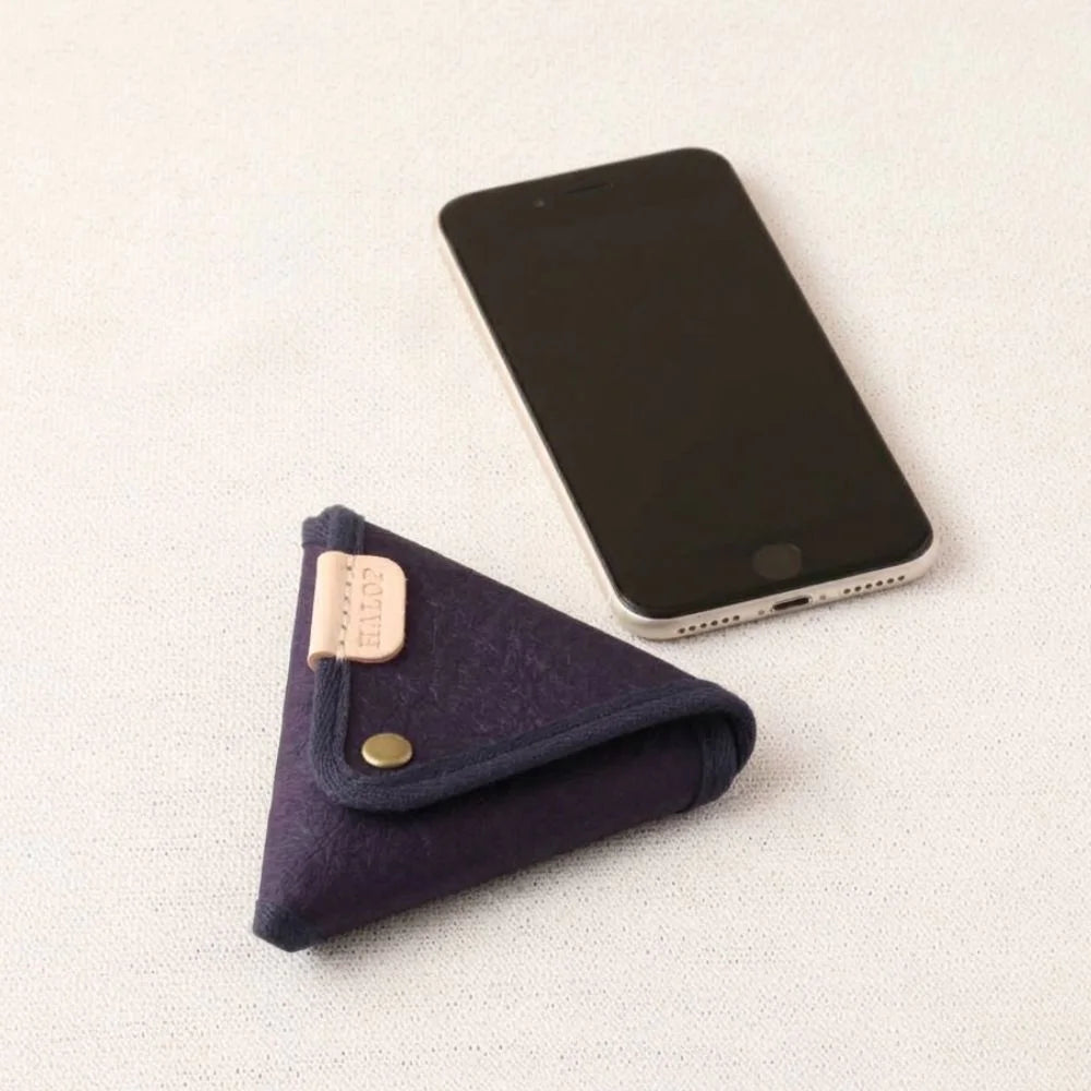 HALOP ハロップ 和紙と播州織のコインケース 三角 財布 小銭入れ コイン アクセサリー入れ 小物入れ シンプル 杉原紙 おしゃれ 手作り 日本製