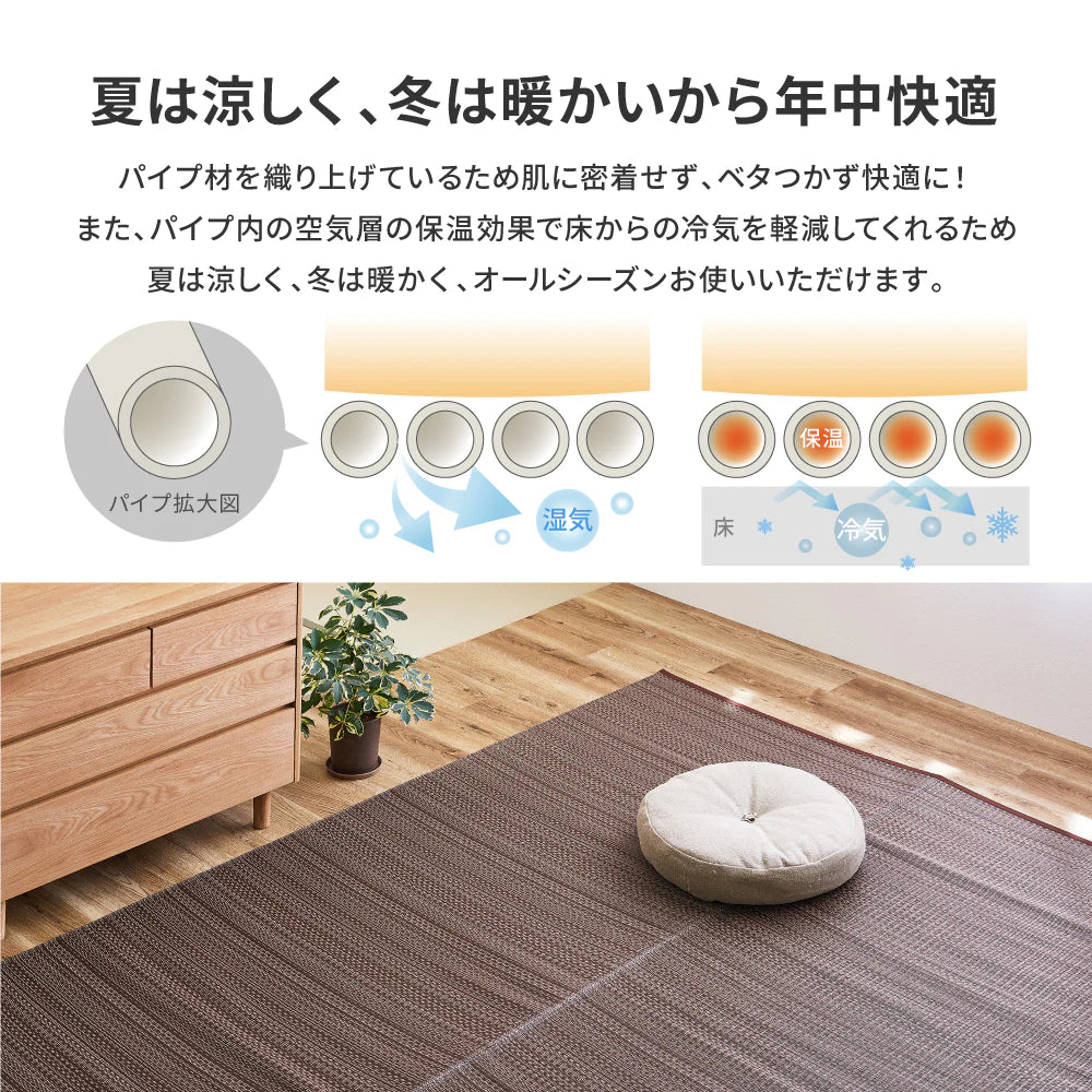 萩原 洗える い草風カーペット ライアン ポリプロピレン 水洗い 丈夫 汚れが目立ちにくい ござ アウトドア オールシーズン お子さま ペット ロボット掃除機対応 日本製