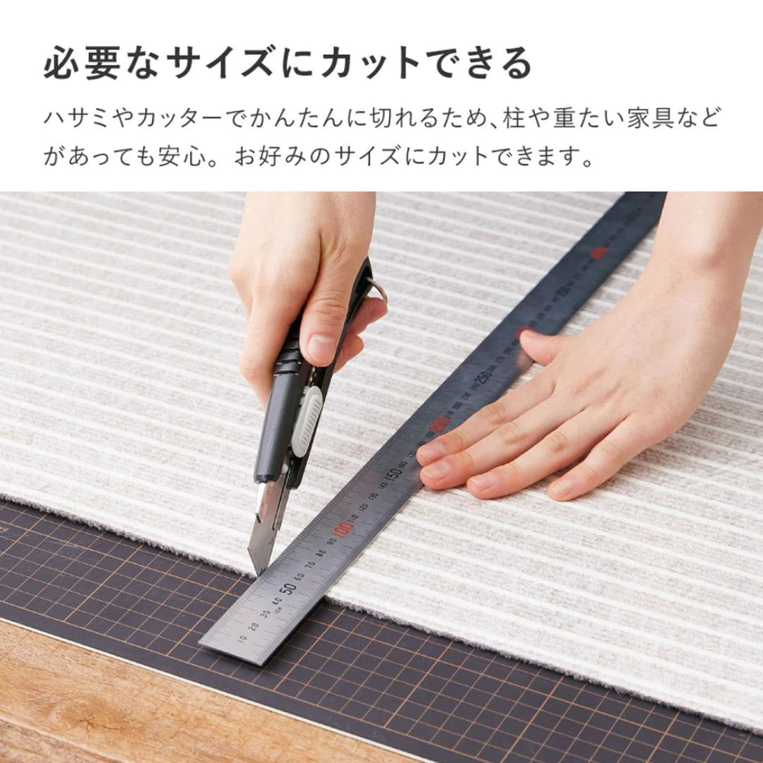 萩原 廊下カーペット ピタロ ポリエステル 廊下敷き ロングマット 防音 洗える 滑り止め 傷防止 吸着 冷え防止 フリーカット 日本製