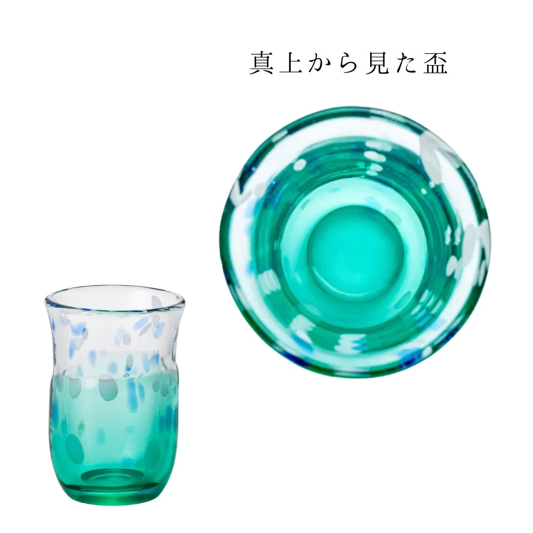 津軽びいどろ 盃 6月 梅雨晴 盃12ヶ月コレクション ガラス 酒器 日本酒グラス ギフト 贈り物 ハンドメイド 手作り おしゃれ 日本製