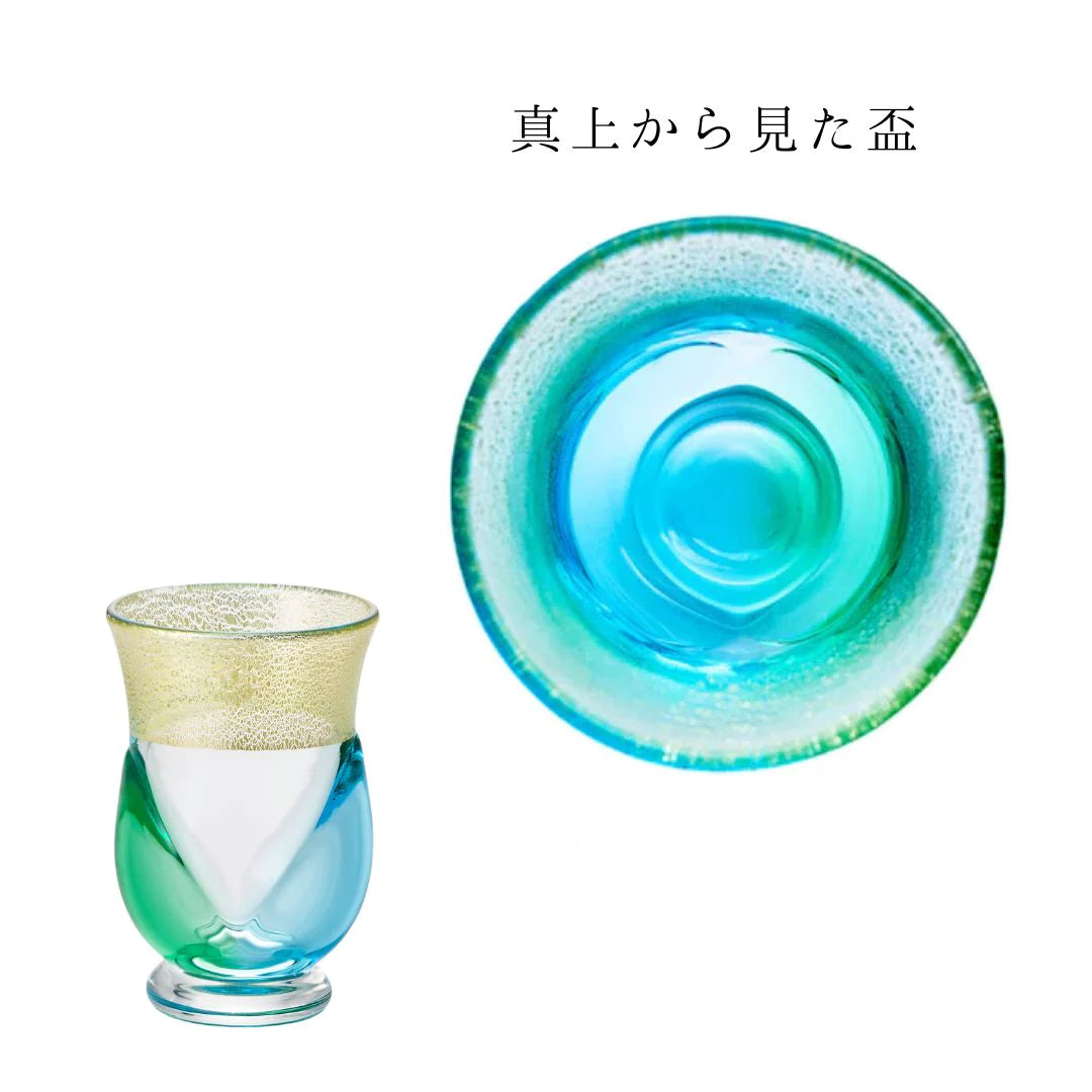 津軽びいどろ 盃 7月 夏の雲 盃12ヶ月コレクション ガラス 酒器 日本酒グラス ギフト 贈り物 ハンドメイド 手作り おしゃれ 日本製