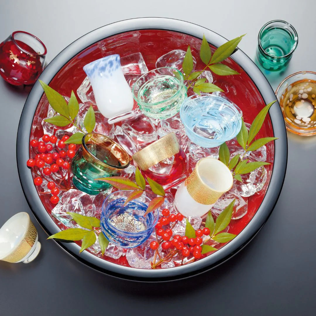 津軽びいどろ 盃 10月 秋の空 盃12ヶ月コレクション ガラス 酒器 日本酒グラス ギフト 贈り物 ハンドメイド 手作り おしゃれ 日本製