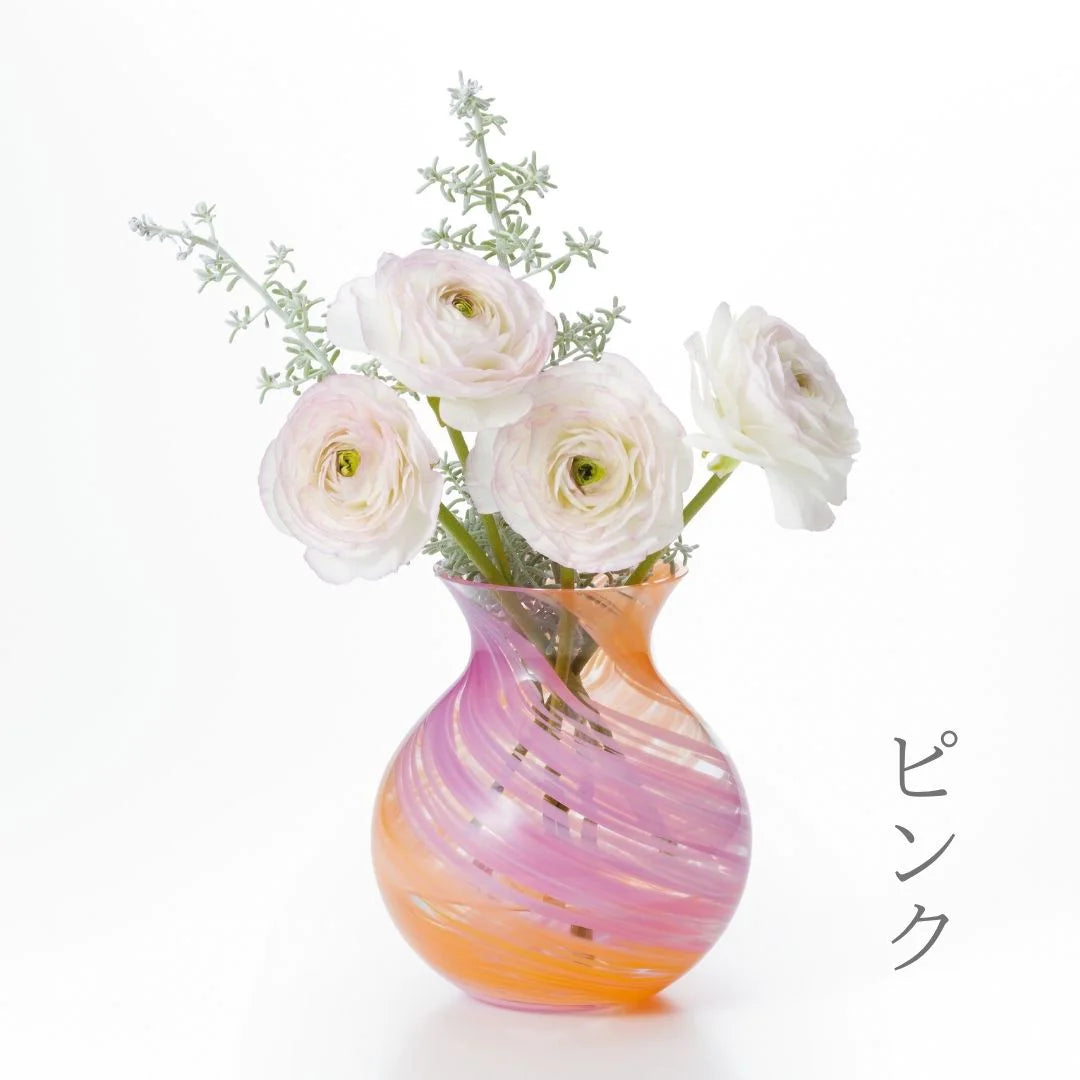 津軽びいどろ 花しずく ブーケ ポット 花器 ガラス 花瓶 ギフト 贈り物 ハンドメイド 手作り 花束 おしゃれ 生け花 日本製