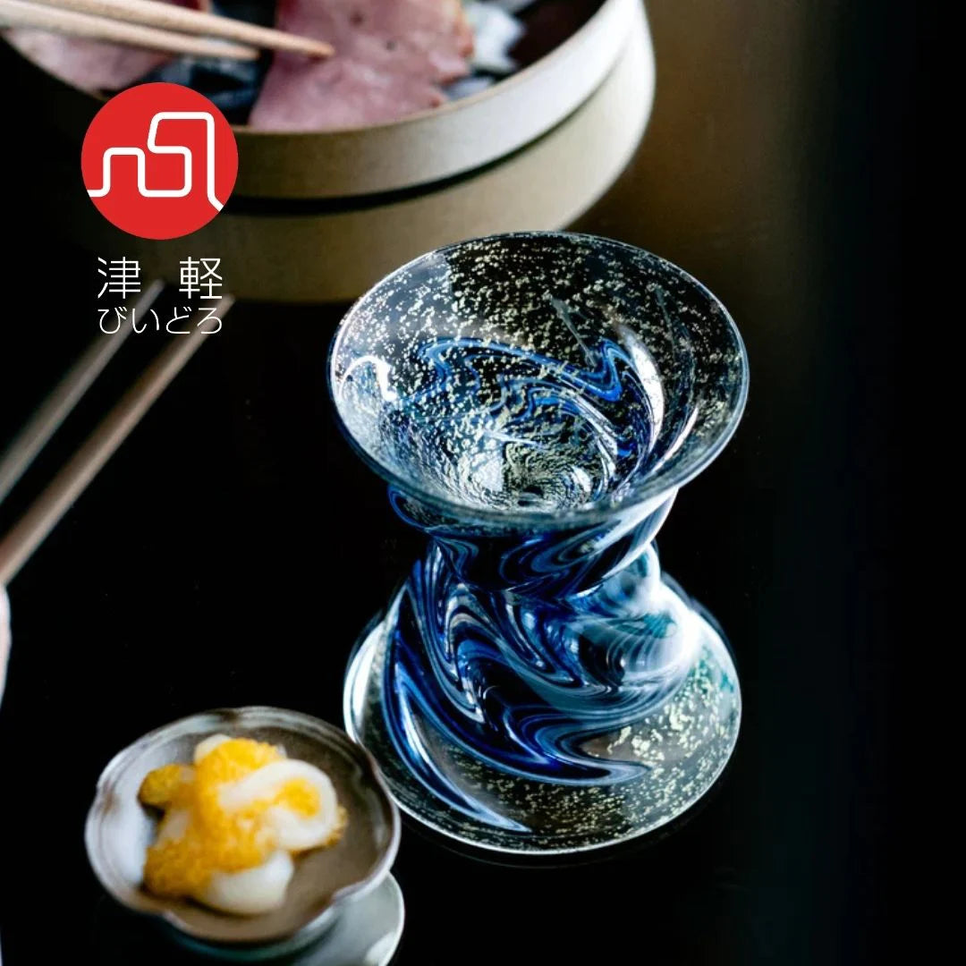 津軽びいどろ 盃 8月 天の川 盃12ヶ月コレクション ガラス 酒器 日本酒グラス ギフト 贈り物 ハンドメイド 手作り おしゃれ 日本製
