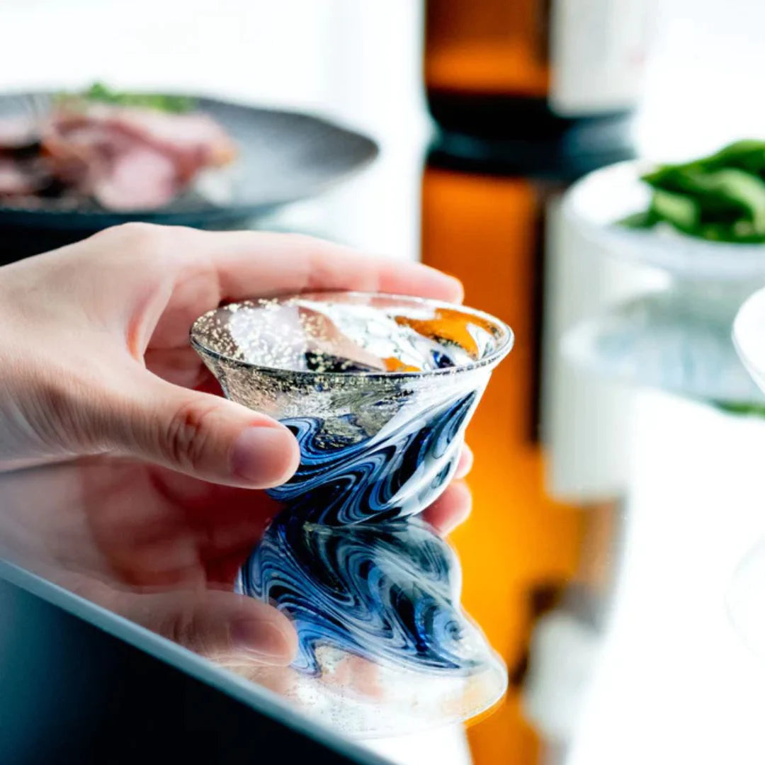 津軽びいどろ 盃 8月 天の川 盃12ヶ月コレクション ガラス 酒器 日本酒グラス ギフト 贈り物 ハンドメイド 手作り おしゃれ 日本製