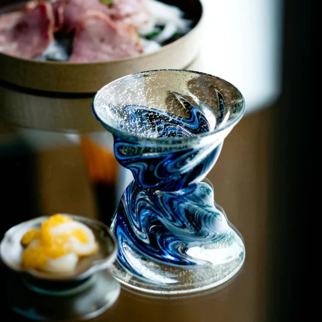 津軽びいどろ 盃 8月 天の川 盃12ヶ月コレクション ガラス 酒器 日本酒グラス ギフト 贈り物 ハンドメイド 手作り おしゃれ 日本製