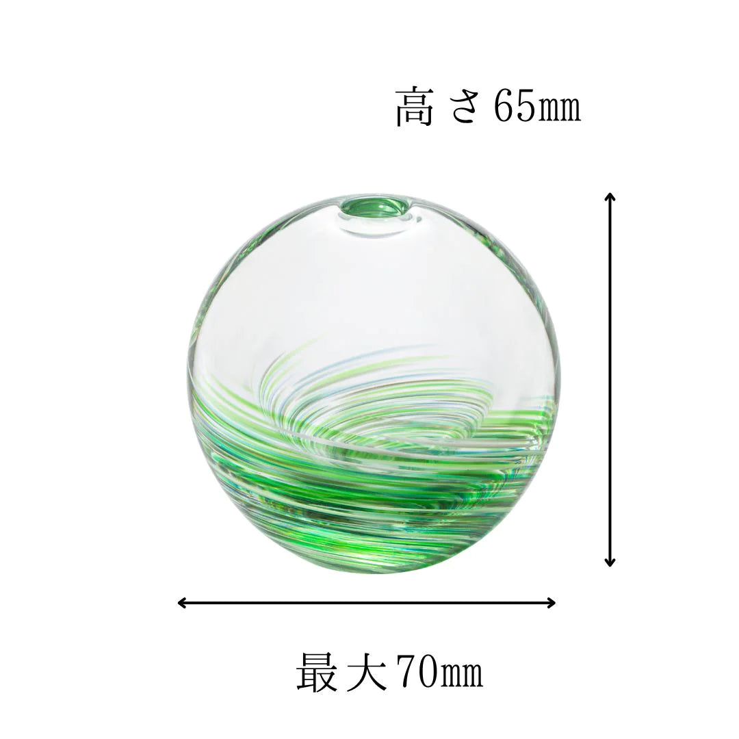 津軽びいどろ 六の色(むつのいろ) 一輪挿し 花器 花瓶 丸 小さい ガラス おしゃれ ギフト 贈り物 ハンドメイド 手作り 日本製