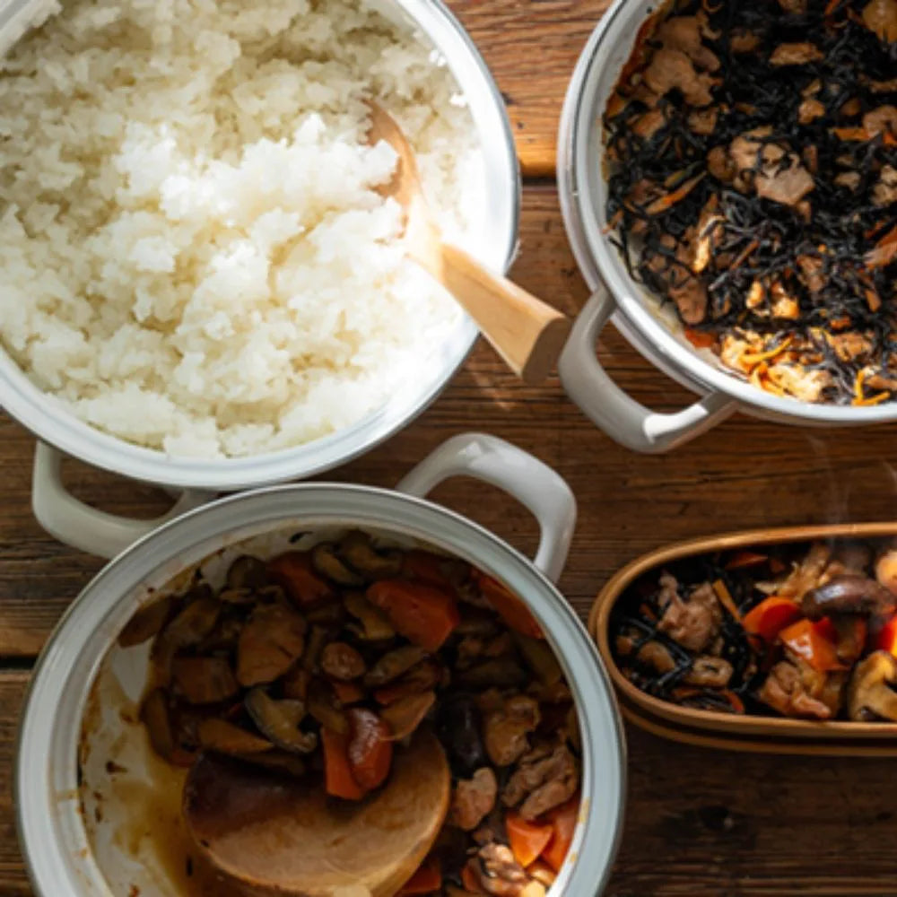 富士ホーロー マルチホーロー鍋 ハットポット 蒸し器付き 18cm 5点セット 両手 揚げ物 炊飯 オーブン IH ガス火対応 そのまま保存 琺瑯