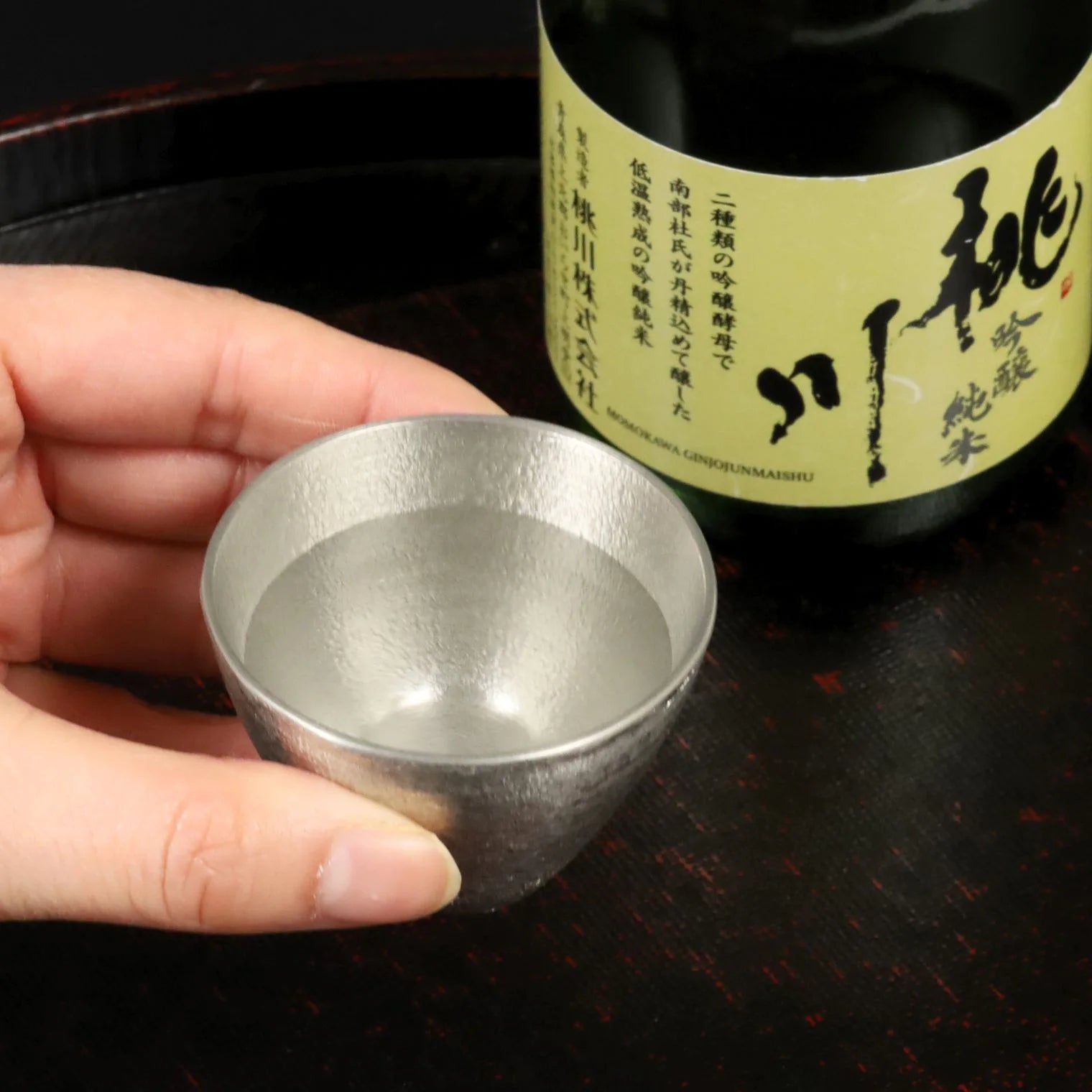 スタジオ一圭 角谷圭二郎 錫製 お猪口 (約50ml) 単品 片口1×お猪口1 セット 片口1×お猪口2 ペアセット 桐箱入り 人間国宝 角谷家 酒器 お猪口 盃