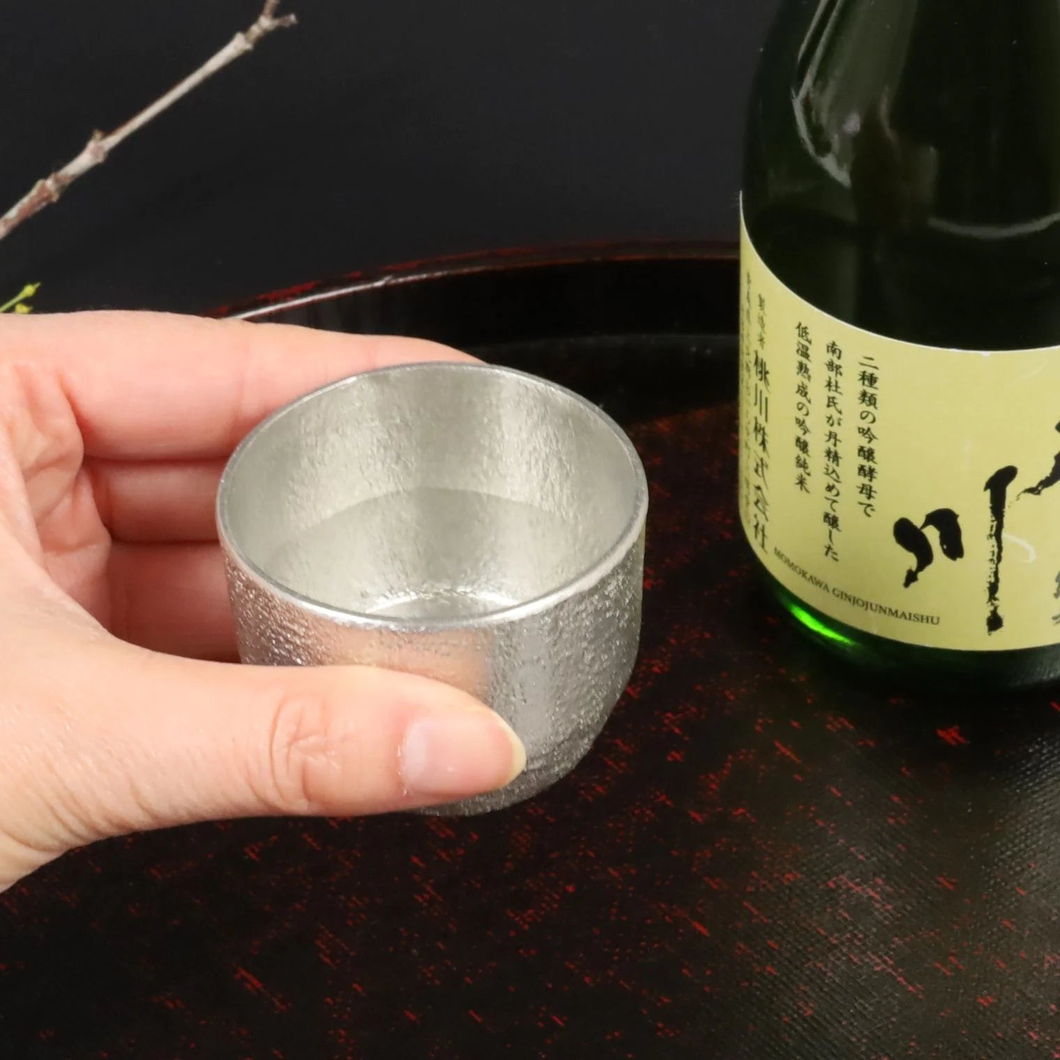 スタジオ一圭 角谷圭二郎 錫製 ぐい吞 (約60ml) 選べるセット (単品/片口/ペア) 桐箱入り 人間国宝 角谷家 酒器 盃