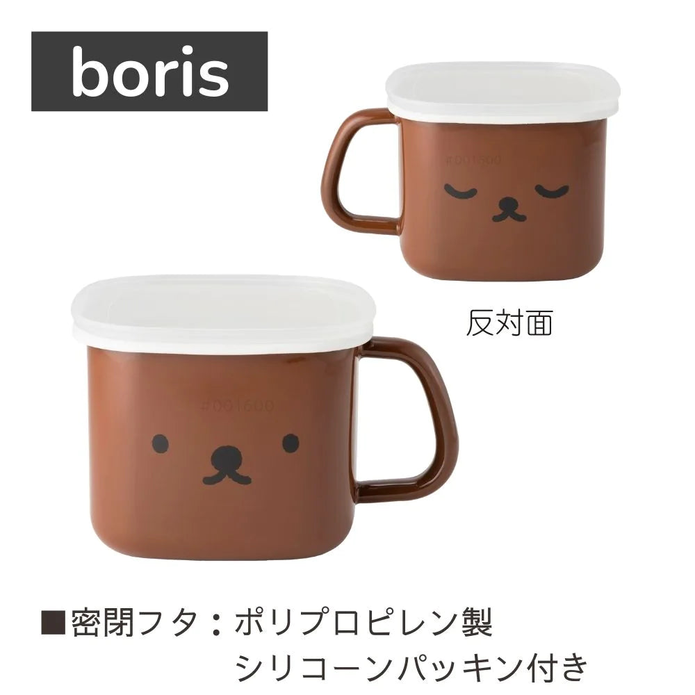 富士ホーロー ミッフィー 角型 ストックポット (1.5L) 味噌ポット 保存容器 密閉容器 IH 直火 オーブン ホーロー鍋 シンプル おしゃれ 琺瑯