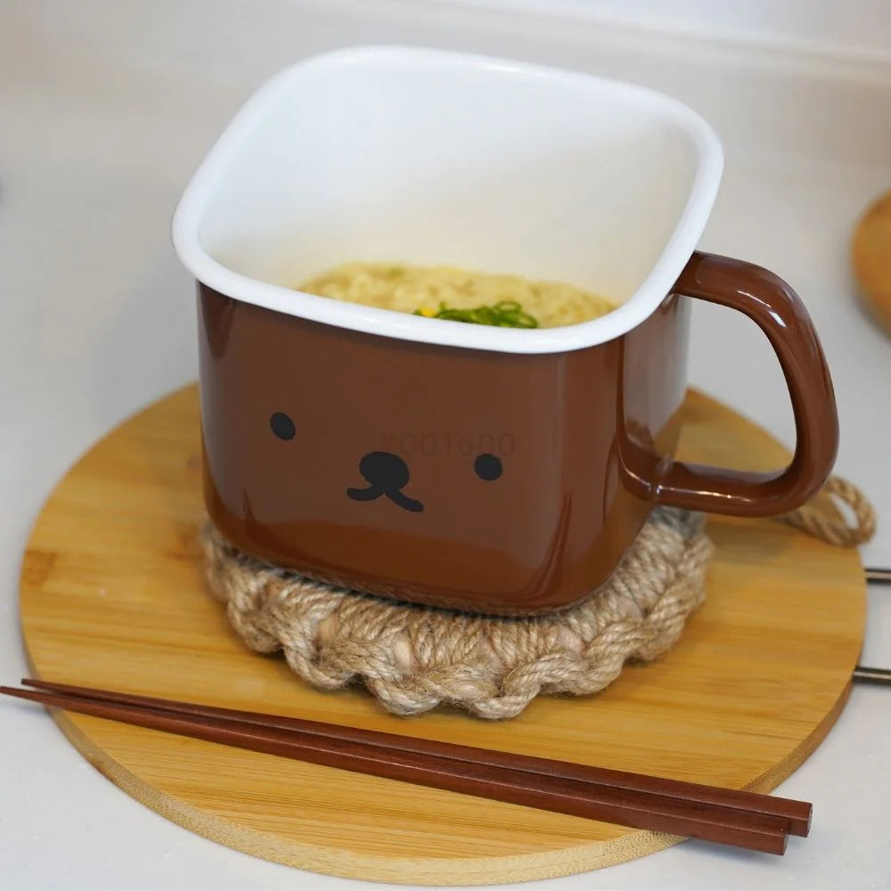 富士ホーロー ミッフィー 角型 ストックポット (1.5L) 味噌ポット 保存容器 密閉容器 IH 直火 オーブン ホーロー鍋 シンプル おしゃれ 琺瑯