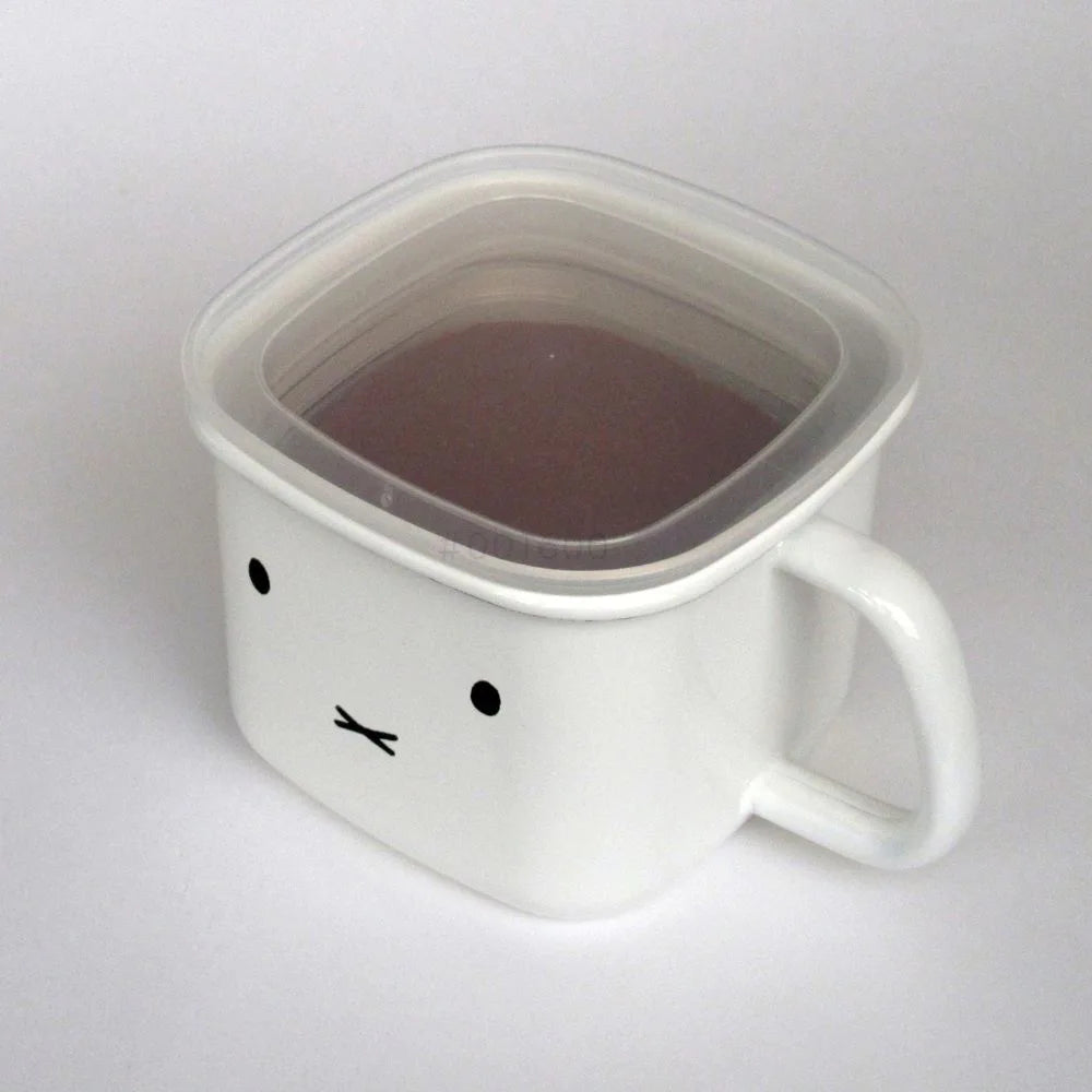 富士ホーロー ミッフィー 角型 ストックポット (1.5L) 味噌ポット 保存容器 密閉容器 IH 直火 オーブン ホーロー鍋 シンプル おしゃれ 琺瑯