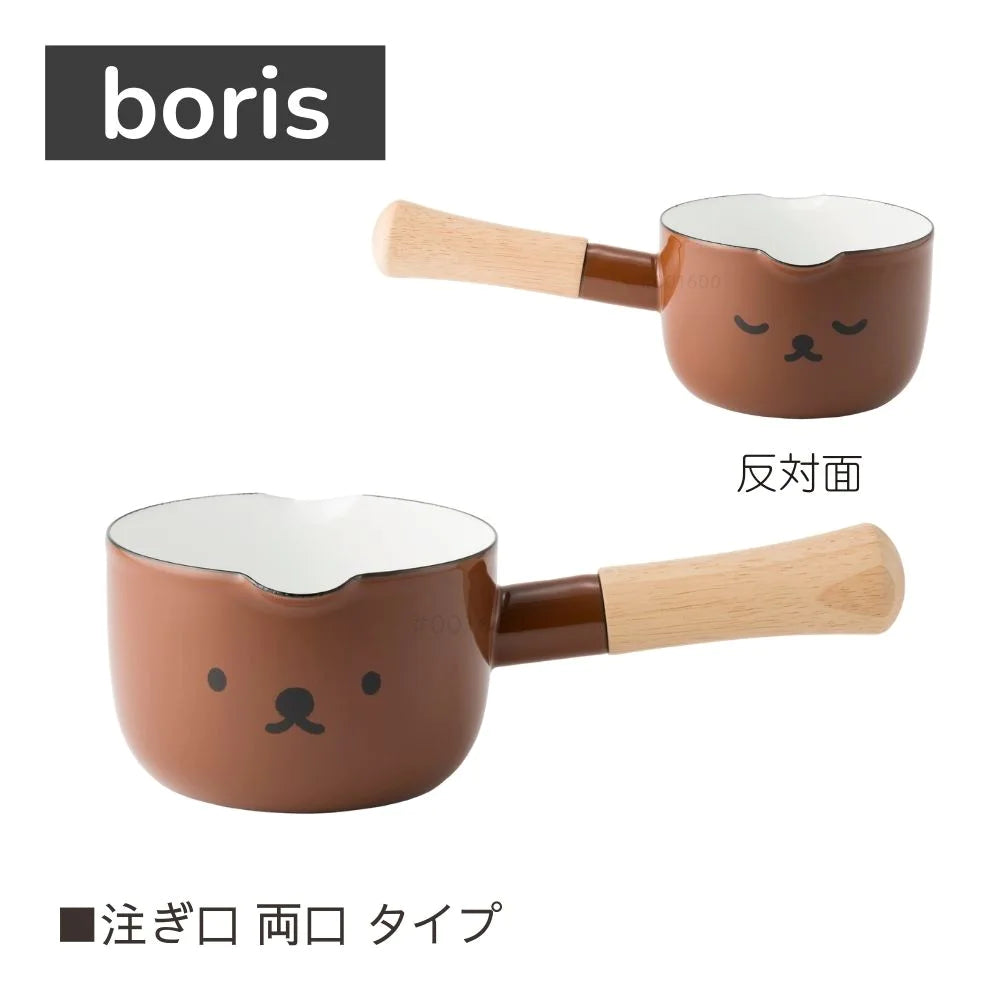 富士ホーロー ミッフィー ボリス ミルクパン 12㎝ (0.8L) 片手鍋 注ぎ口 ホーロー鍋 調理器具 シンプル おしゃれ 琺瑯