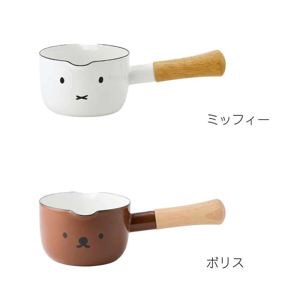 富士ホーロー ミッフィー ボリス ミルクパン 12㎝ (0.8L) 片手鍋 注ぎ口 ホーロー鍋 調理器具 シンプル おしゃれ 琺瑯