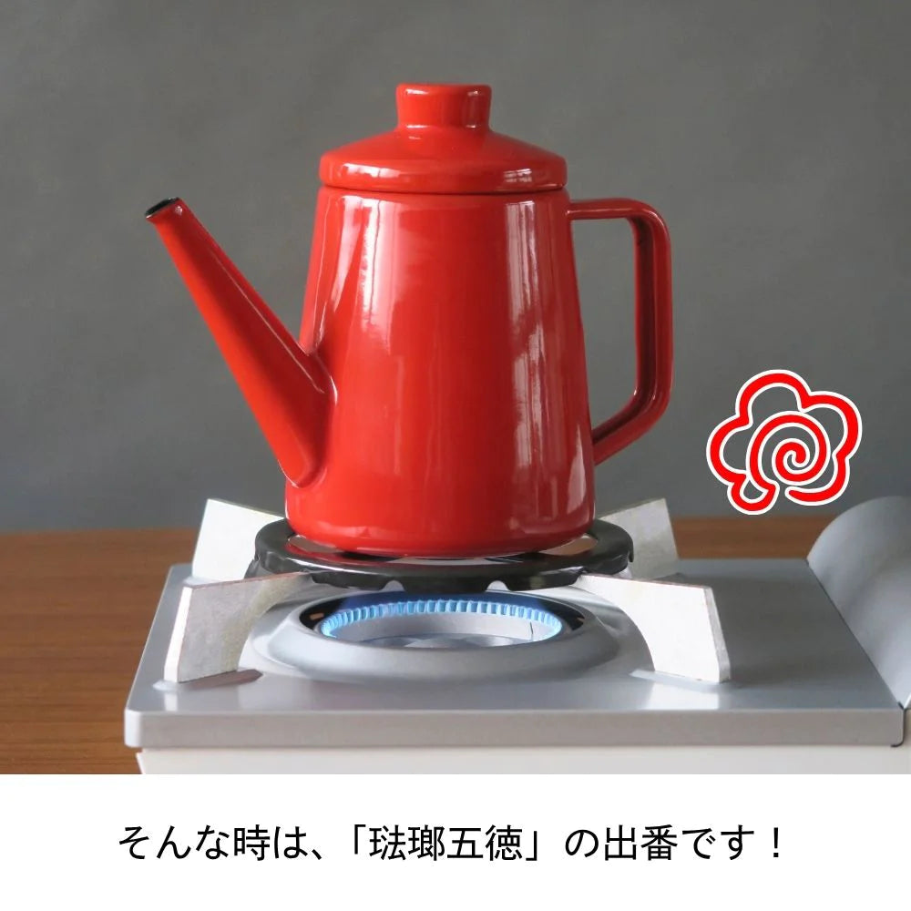 富士ホーロー 琺瑯五徳 ホーロー 約φ138xH8mm 87g 耐熱 やかん シェラカップ ガスコンロ 安定 便利グッズ