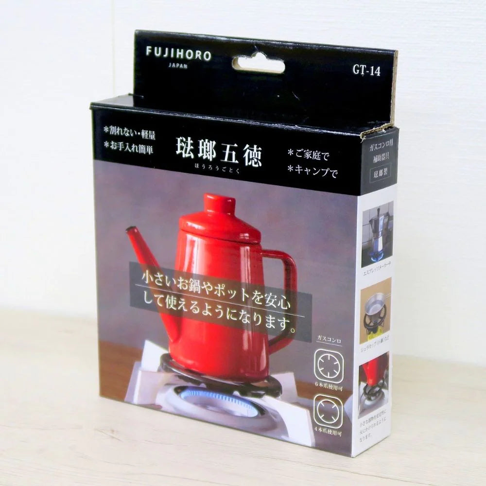 富士ホーロー 琺瑯五徳 ホーロー 約φ138xH8mm 87g 耐熱 やかん シェラカップ ガスコンロ 安定 便利グッズ