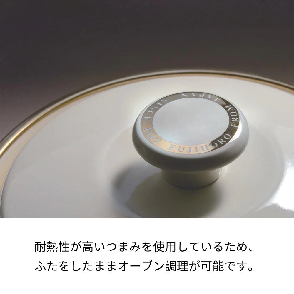 富士ホーロー EXシリーズ 20㎝キャセロール レシピ付き 約W305×D240×H165mm 容量3.2L ホーロー 選べる3カラー ガス火対応 IH対応 オーブン対応