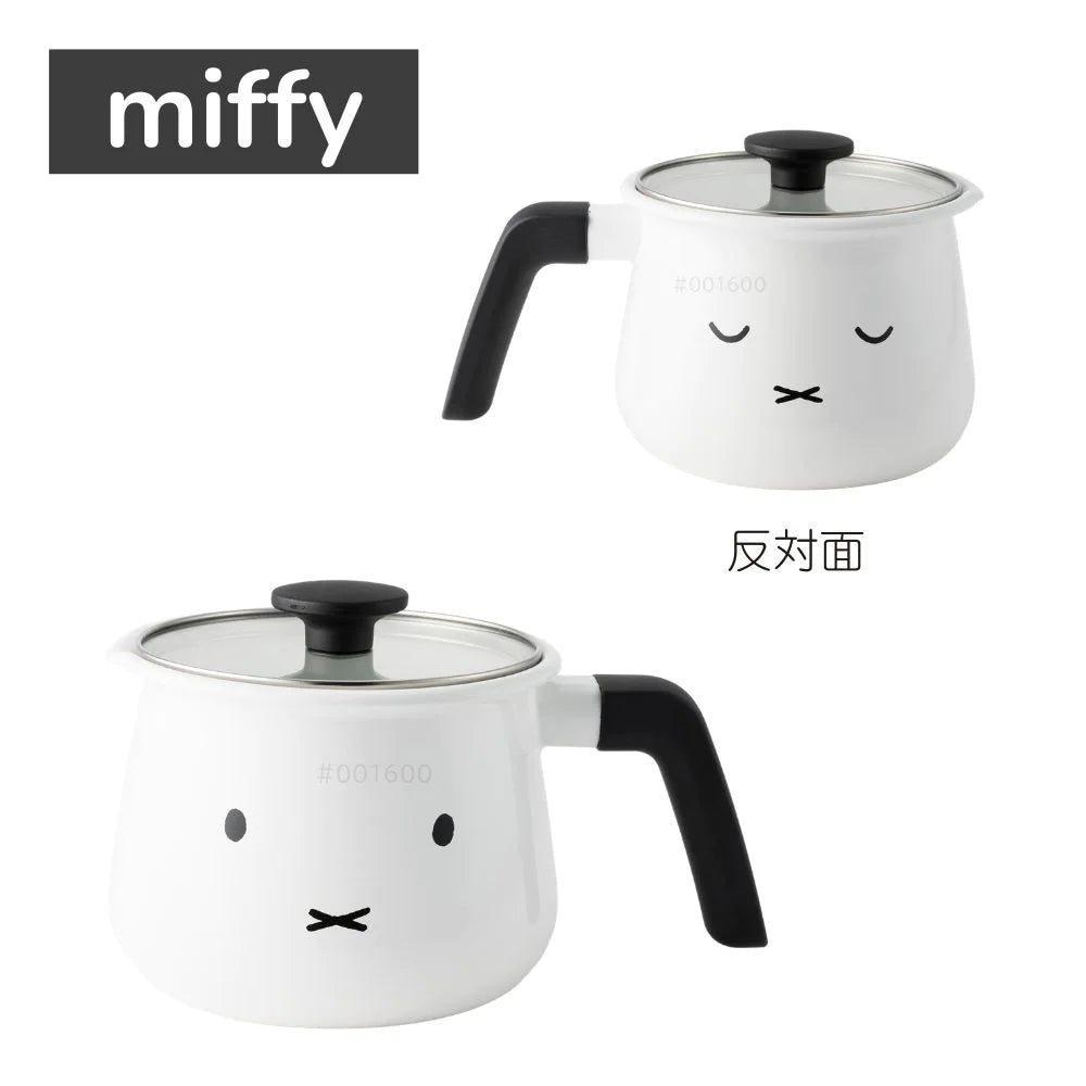 富士ホーロー ミッフィー ボリス マルチポット 16㎝ (2.2L) 片手鍋 フタ付 注ぎ口付 ホーロー鍋 炊飯 揚げ物 調理器具 シンプル おしゃれ 琺瑯