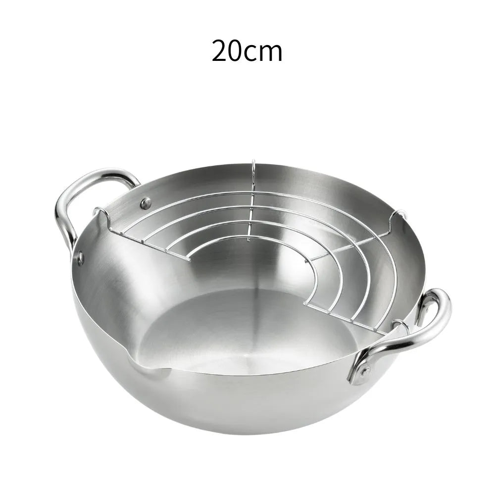 ヨシカワ 郷技 ステンレス製天ぷら鍋 選べる2サイズ 20cm 24cm 1800ml 2600ml オールステンレス 燕三条 IH ガス火対応 お手入れ簡単 日本製