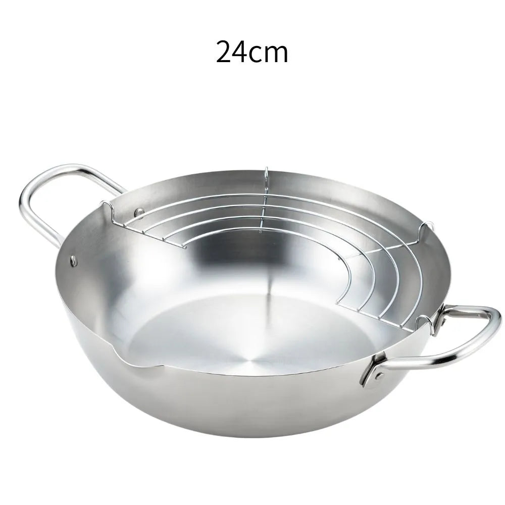 ヨシカワ 郷技 ステンレス製天ぷら鍋 選べる2サイズ 20cm 24cm 1800ml 2600ml オールステンレス 燕三条 IH ガス火対応 お手入れ簡単 日本製