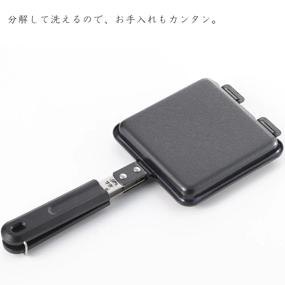 郷技 IH対応 鉄製ホットサンドメーカー 全長36.5×全幅15.7×全高3.2cm 905g 鉄製 ホットサンド サクサク 朝食 アウトドア 燕三条 日本製