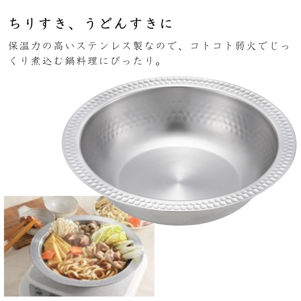 ヨシカワ 郷技 ちりすき鍋 21cm 1800ml 約355g オールステンレス 鍋 燕三条 IH ガス火対応 お手入れ簡単 すき焼き うどんすき カニすき鍋 日本製