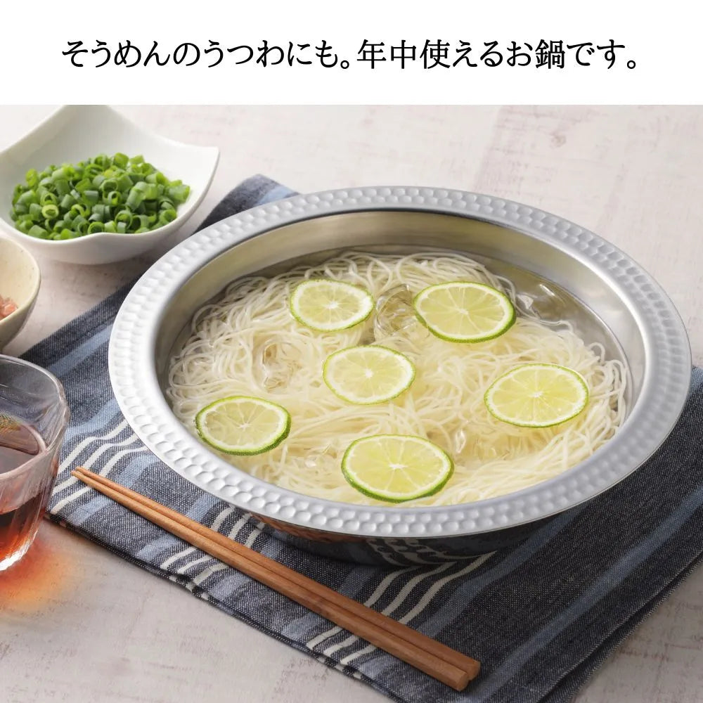 ヨシカワ 郷技 ちりすき鍋 21cm 1800ml 約355g オールステンレス 鍋 燕三条 IH ガス火対応 お手入れ簡単 すき焼き うどんすき カニすき鍋 日本製