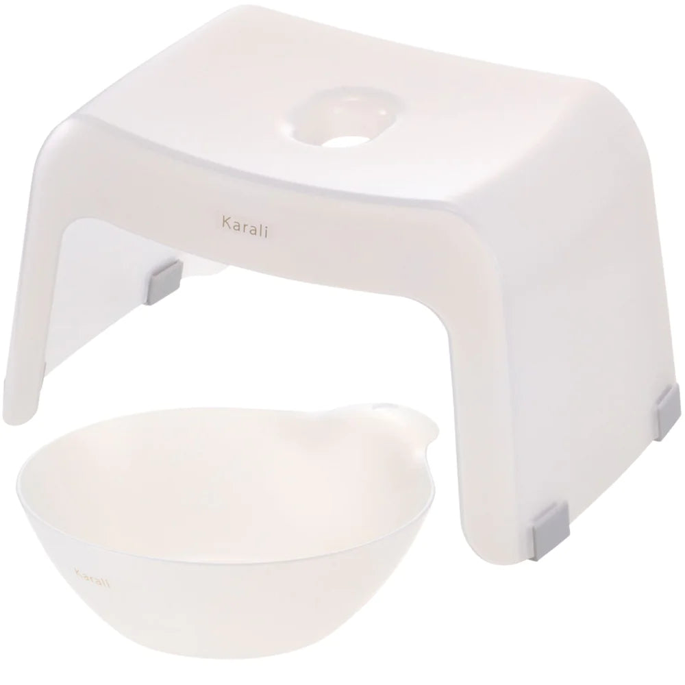 ＯＲＡＮＧＥ　ＡＰＲＯＮ【2点セット】 風呂いす 湯おけ セット カラリ ミルキーカラー ( ピンク / 高さ20cm ) 浴槽にかけて乾かせる バススツール 【JANコード：4976416026759】