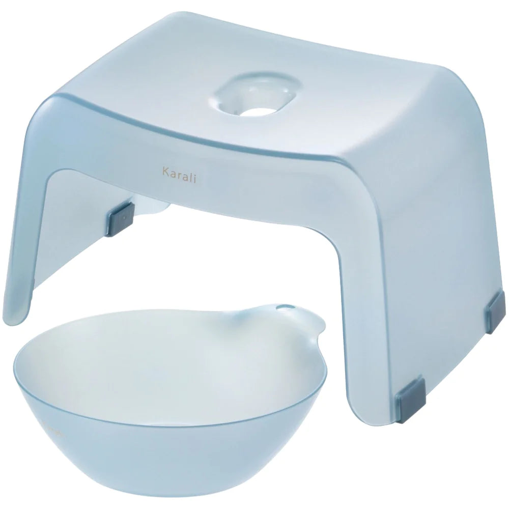 ＯＲＡＮＧＥ　ＡＰＲＯＮ【2点セット】 風呂いす 湯おけ セット カラリ ミルキーカラー ( ピンク / 高さ20cm ) 浴槽にかけて乾かせる バススツール 【JANコード：4976416026759】