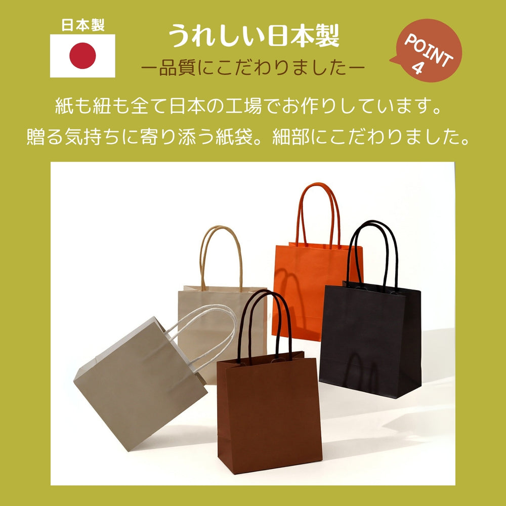 【100枚セット】ＯＲＡＮＧＥ　ＡＰＲＯＮ 紙袋 手提げ 5色×10枚 計100枚 ( 16.5×15×マチ8cm ) 縦型 無地 丸紐 [JANコード：4976416022874]