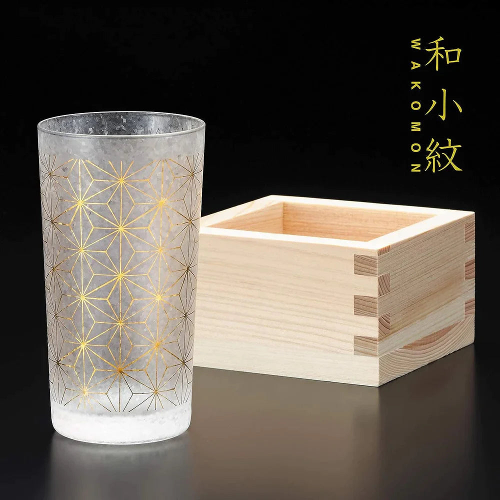 日本酒グラス プレミアムニッポンテイスト 枡付き杯 (麻の葉) 145ml