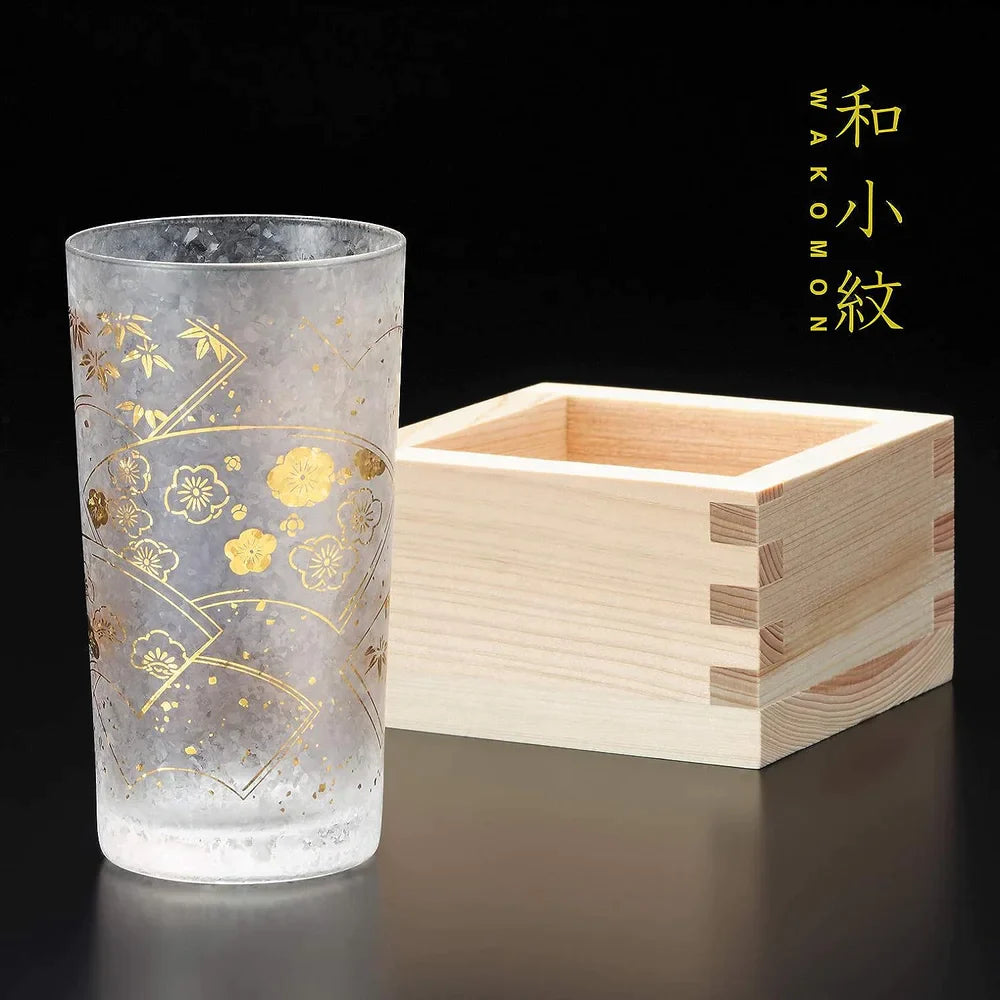 日本酒グラス プレミアムニッポンテイスト 枡付き杯 (末広) 145ml
