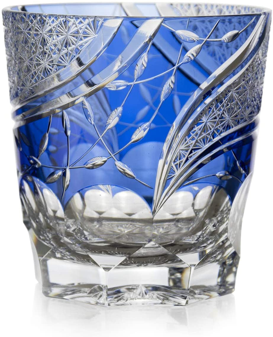 江戸切子 伝統工芸品 オールド 流し菊繋ぎ　280ml